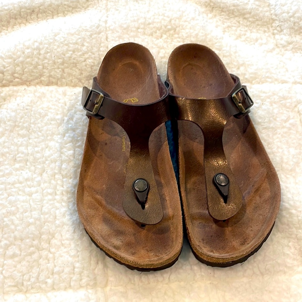 Bronze Birkenstock sandals